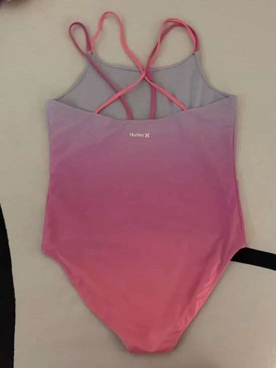 Hurley Girls' One Piece Swimsuit in China Rose Sz 14 - Picture 3 of 5